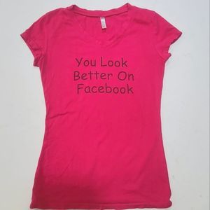 Pink Graphic Funny Tshirt. Size L